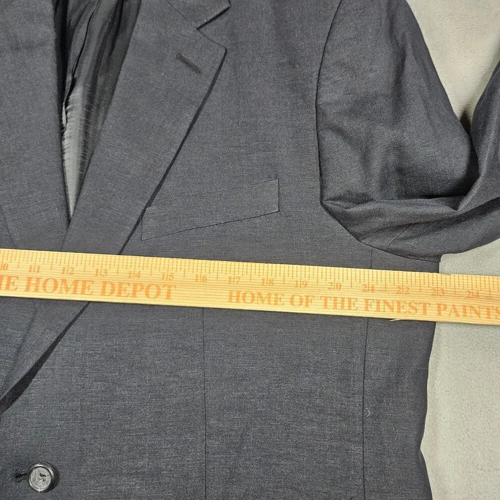 J. Crew‎ Linen Blazer Mens 44R Black Two-Button Wedding 27